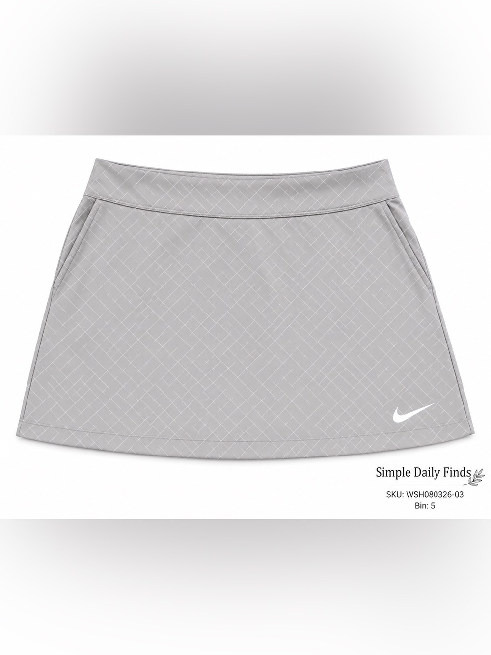 Nike Golf Women’s S Gray Dri-FIT Grid Print Skort Built In Shorts